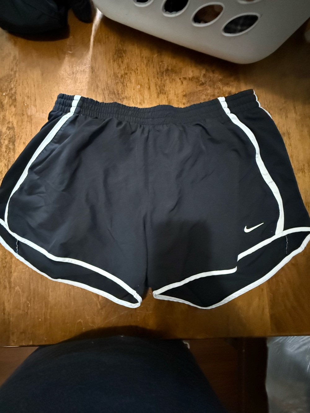 Nike Black Shorts with White Piping